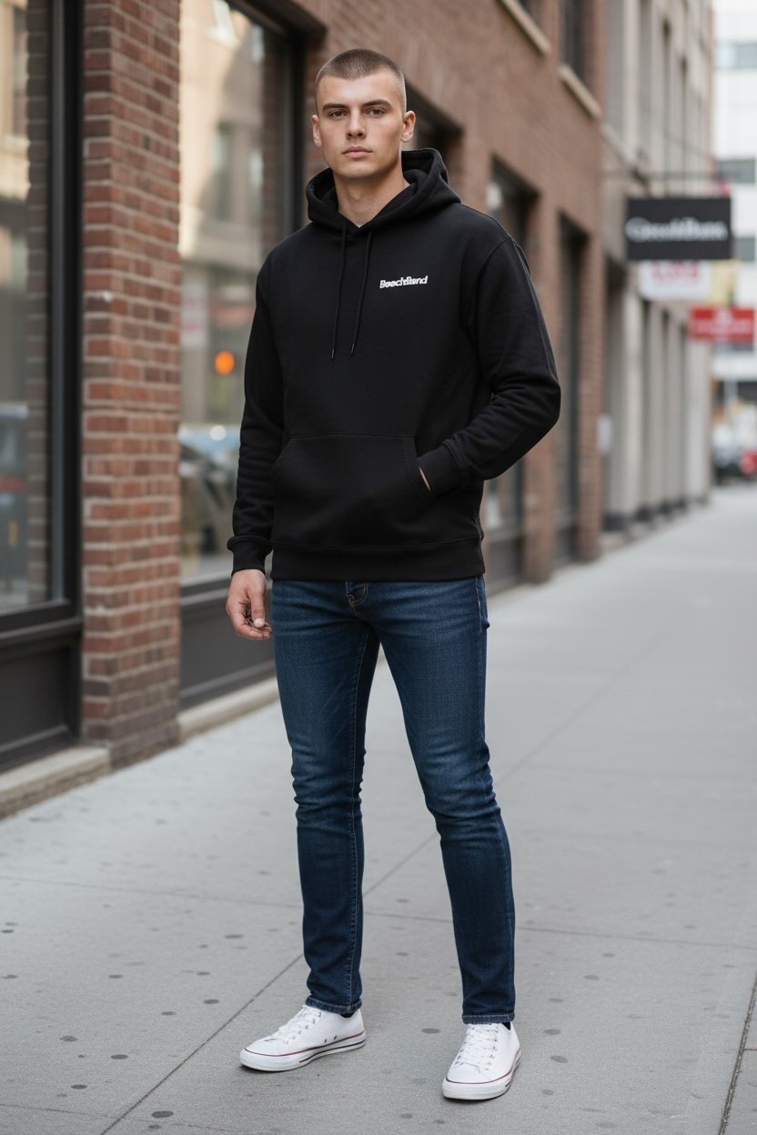 BeechBand Unisex Kapuzenpullover (Schwarz / Sand)